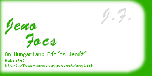 jeno focs business card